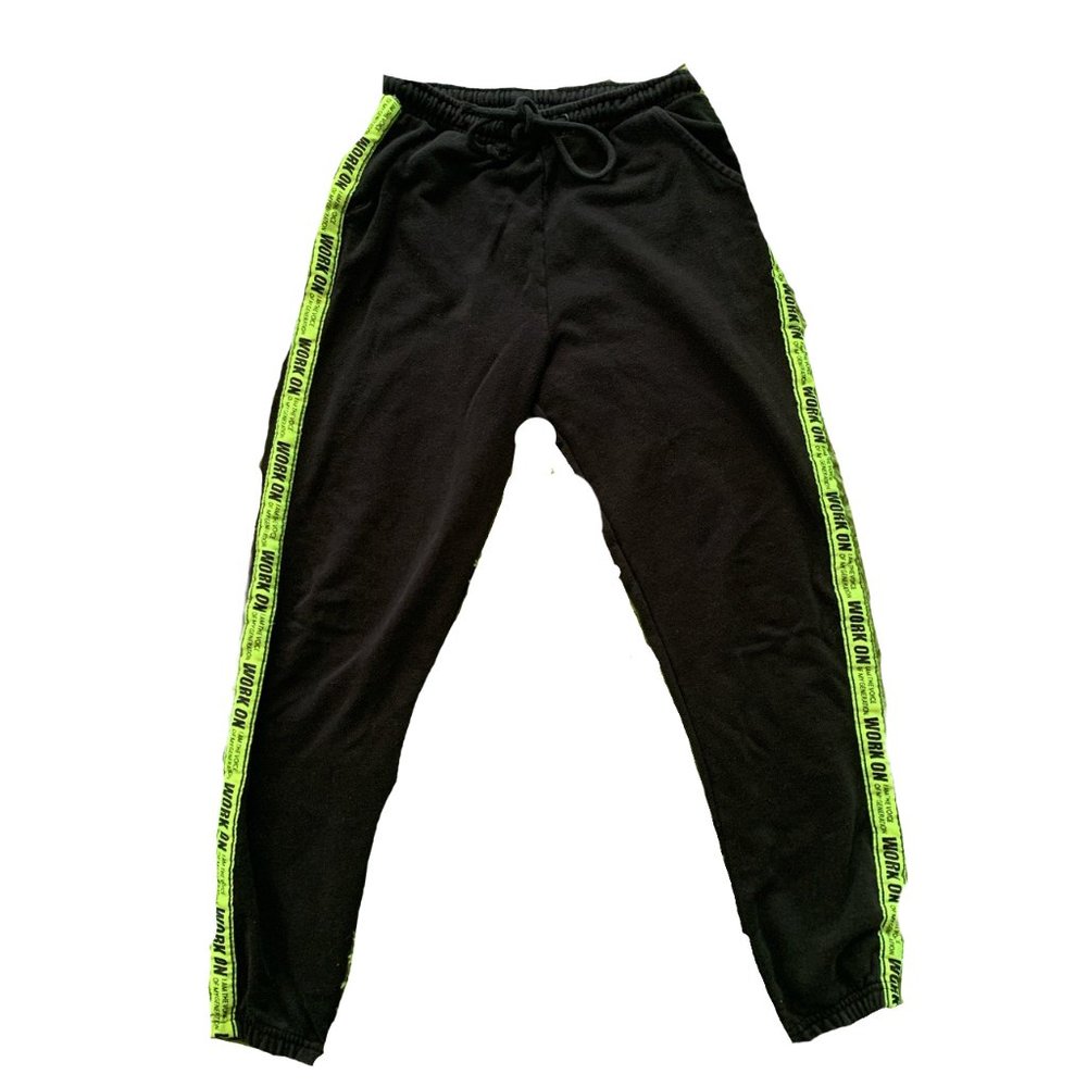 Green stripe sweatpants